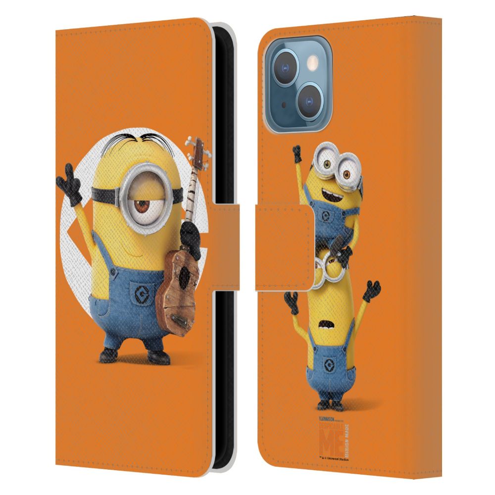 MINIONS ミニオンズ (公開 10周年 ) - Despicable Me / Stuart レザー手帳型 / Apple iPhoneケース - PGS